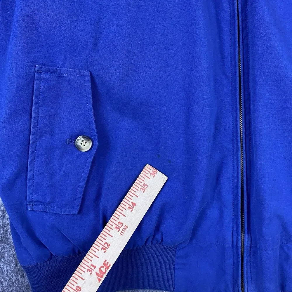 Vtg US Open Men's Harrington Jacket Golf Collection Blue Plaid Lined Zip Up Sz L